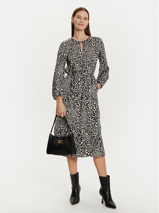 Olsen Olsen Sukienka koszulowa 13001793 Czarny Regular Fit