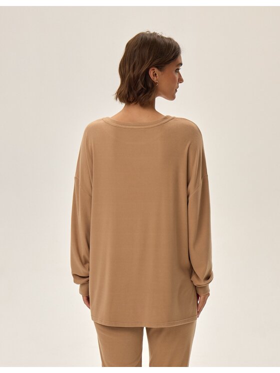 Esotiq Esotiq Bluza 42202 Beżowy Regular Fit