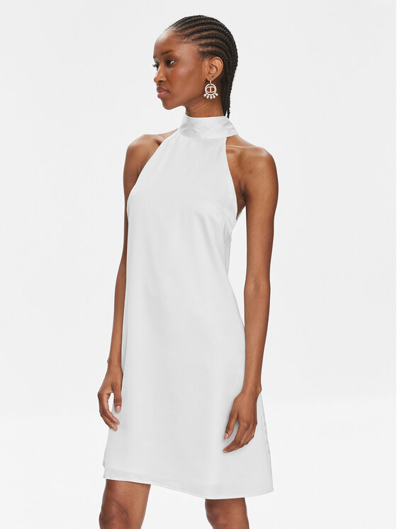 YAS YAS Коктейльна сукня Dottea 26032326 Білий Slim Fit