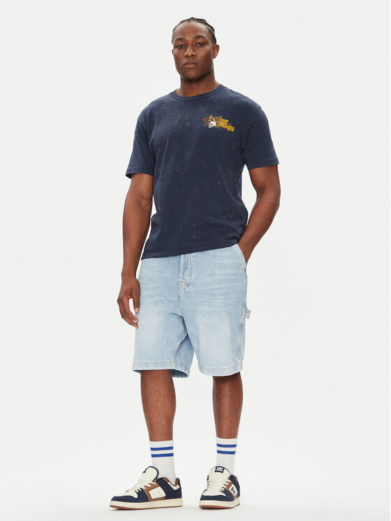 DC DC Szorty jeansowe Carpenter ADYDS03022 Błękitny Baggy Fit