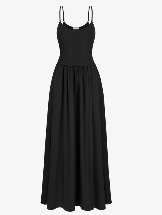 Le Collet Le Collet Sukienka dzianinowa JOA Czarny Flare Fit