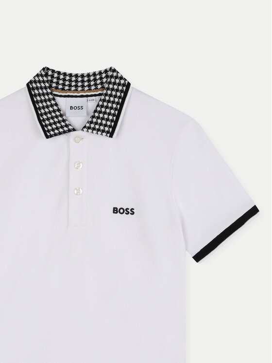 BOSS Boss Polo marškinėliai J51177 D Balta Slim Fit
