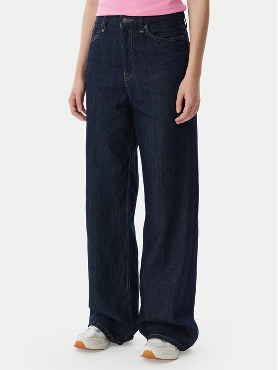 Tommy Jeans Blugi Claire DW0DW23093 Bleumarin Wide Leg