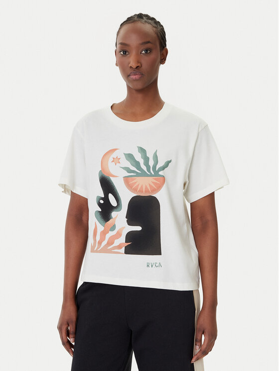RVCA RVCA Tricou Collage EVJZT00163 Alb Easy Fit