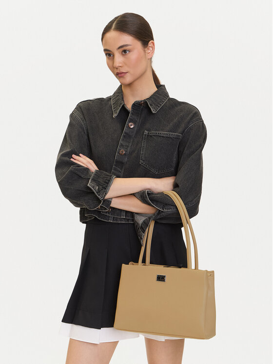 Tommy Jeans Geantă Tjw American Cool Med Tote AW0AW17297 Bej