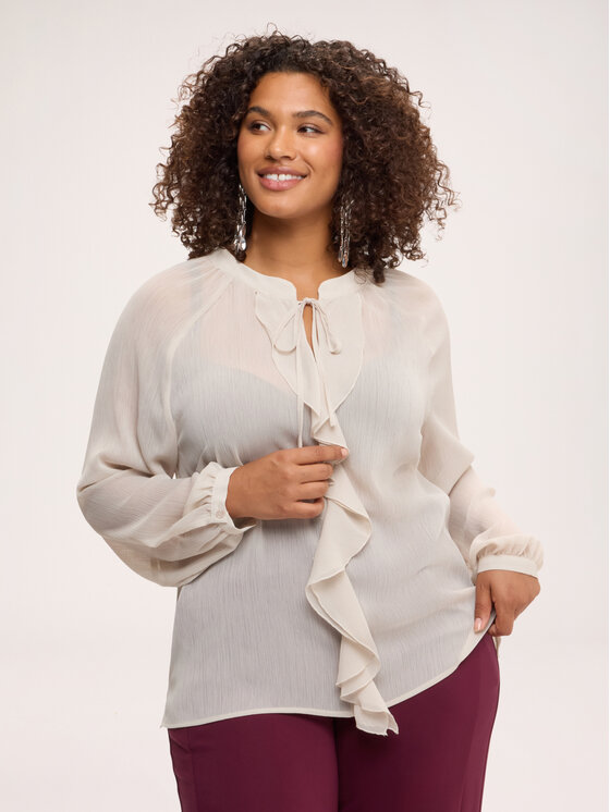 Fiorella Rubino Fiorella Rubino Bluzka 2024L000684N011 Biały Over Fit