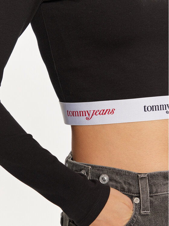Tommy Jeans Tommy Jeans Majica DW0DW19510 Crna Slim Fit