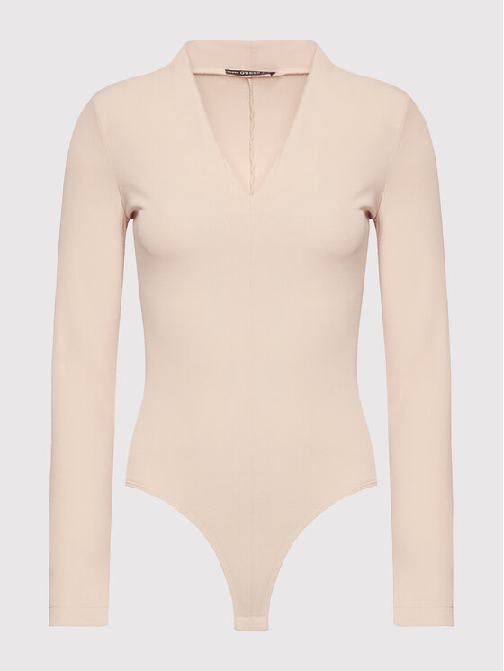 Guess Guess Боді April W1YP85 KAQL0 Бежевий Slim Fit
