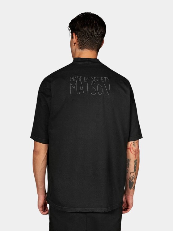 MADE BY SOCIETY MADE BY SOCIETY T-Shirt Echowave - T17618 Czarny Basic Fit
