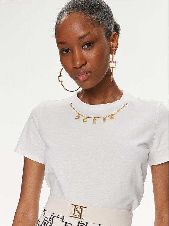 Elisabetta Franchi Elisabetta Franchi T-Shirt MA-011-41E2-V200 Λευκό Regular Fit