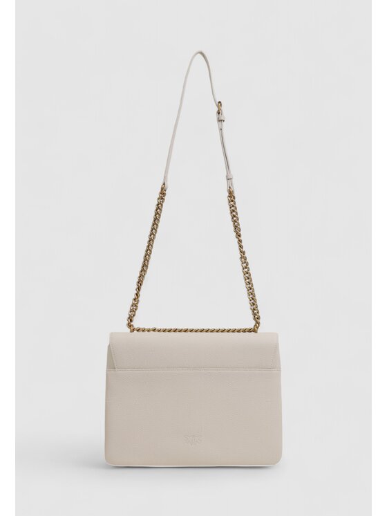 PINKO PINKO Σάκος LOVE ONE SOFT BIG PELLE BOTTAL Λευκό