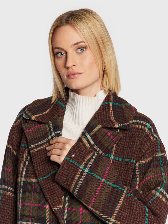 Tommy Hilfiger Tommy Hilfiger Vlněný kabát WW0WW35965 Hnědá Regular Fit
