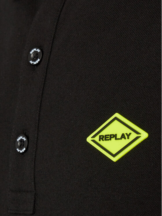 REPLAY Replay Тениска с яка и копчета M3540A.000.20623 Черен Regular Fit
