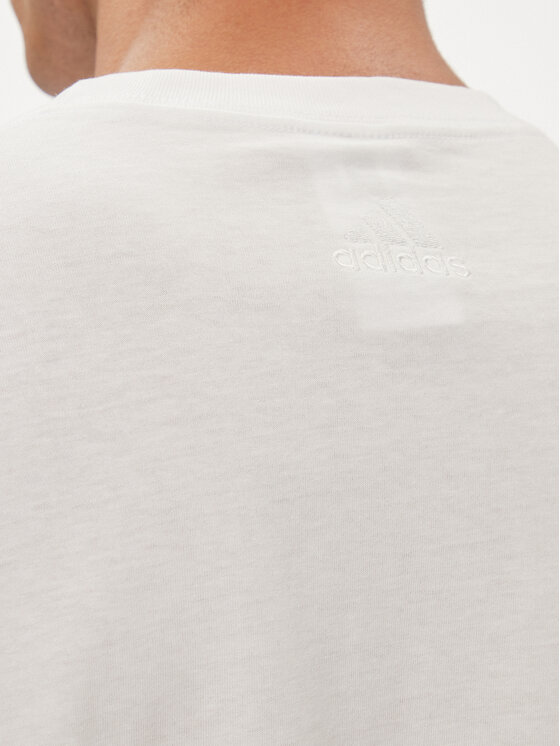 adidas adidas Tričko Essentials Single Jersey Linear Embroidered Logo T-Shirt IC9276 Biela Regular Fit