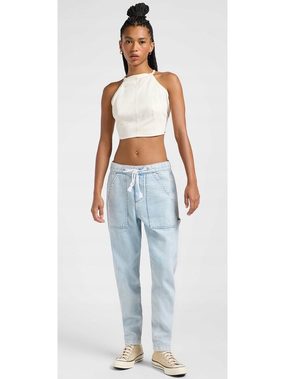 Lee Lee Jeansy Drawstring Pull On Niebieski Tapered Fit