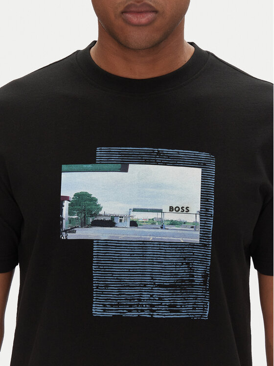 BOSS BOSS T-shirt Te_Ontheway 50539180 Crna Regular Fit