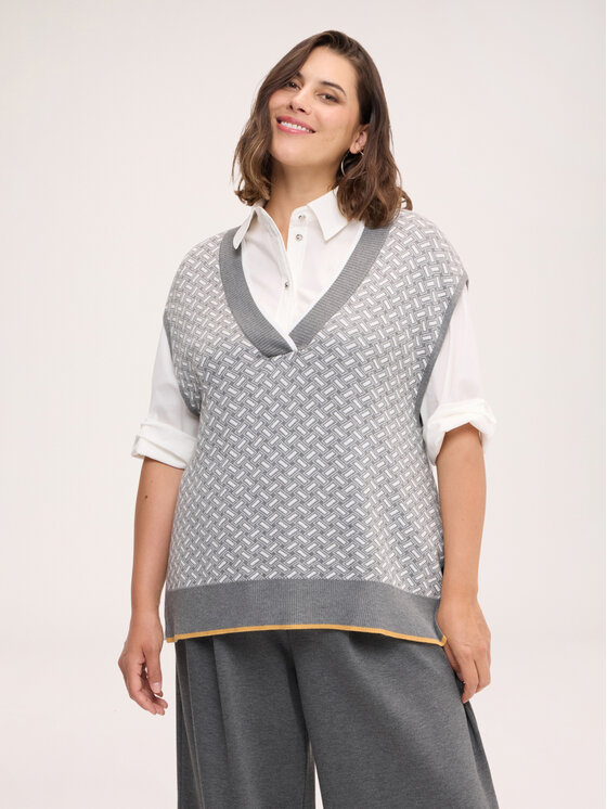 Fiorella Rubino Fiorella Rubino Sweter M296L008578N0S3 Szary Over Fit
