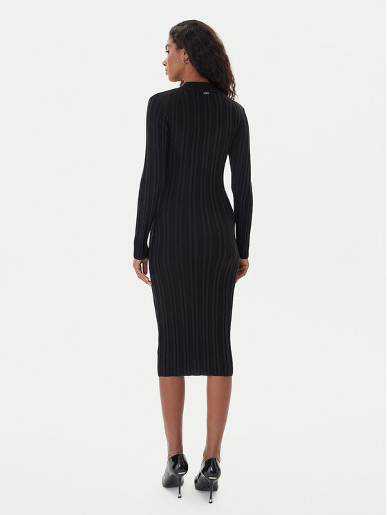 Fracomina Fracomina Rochie tricotată FJ25WD5006K463Q7 Negru Slim Fit