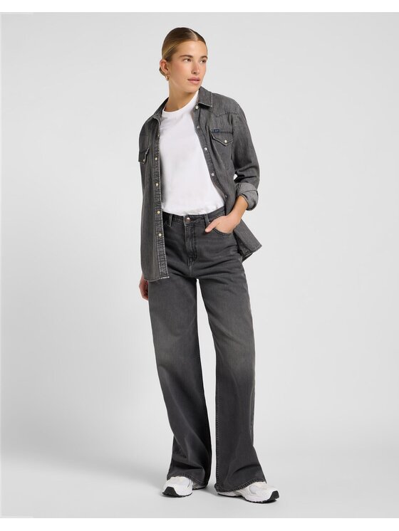 Lee Lee Koszula REGULAR WESTERN SHIRT Szary Regular Fit