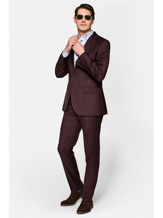 Lancerto Lancerto Garnitur Dubai Bordowy Regular Fit