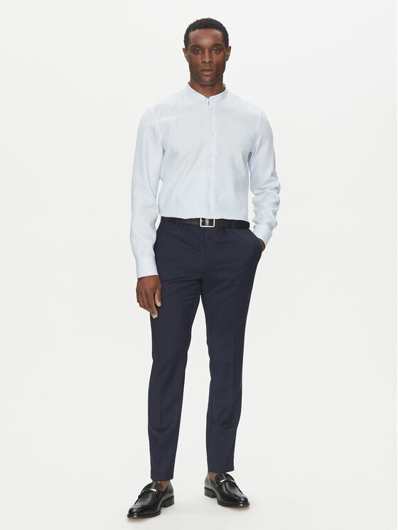 BOSS BOSS Marškiniai H-HANK-standup-214 50539233 Žydra Slim Fit