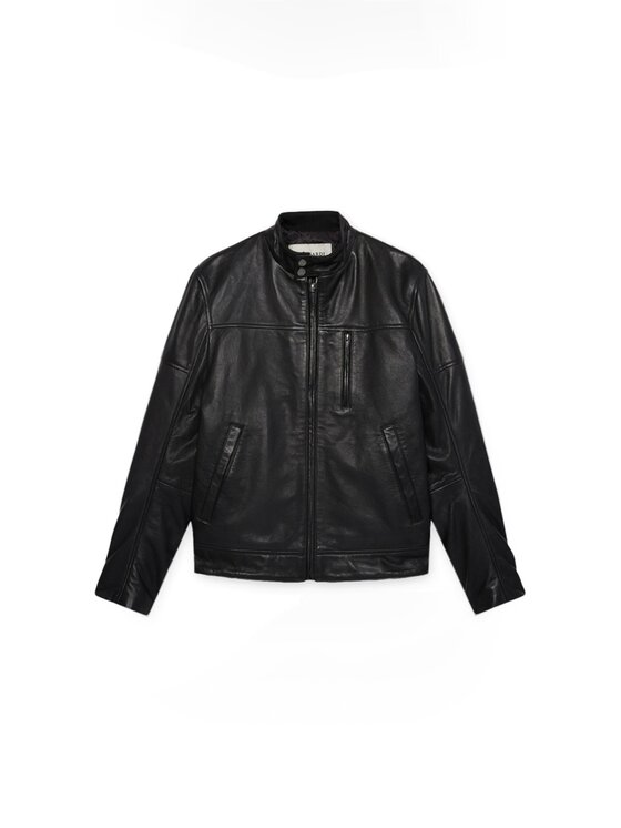 Trussardi Trussardi Kurtka skórzana R301M000054N033 Czarny Regular Fit
