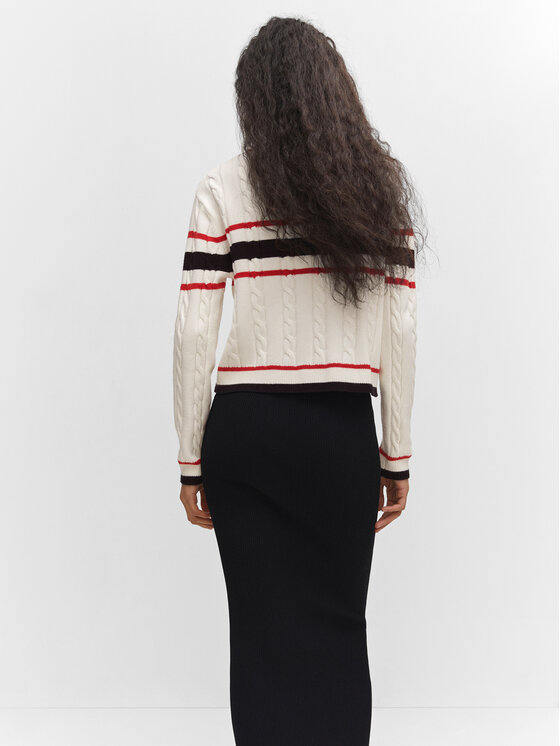 Mango Mango Sweter Univers 57083794 Écru Regular Fit