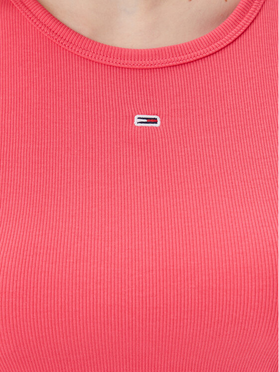 Tommy Jeans Tommy Jeans T-Shirt Essential DW0DW17383 Różowy Slim Fit