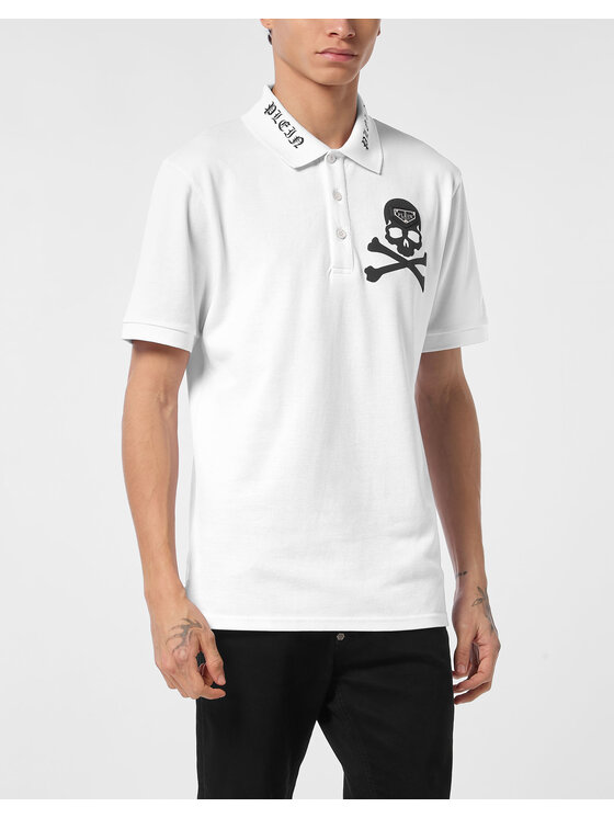PHILIPP PLEIN Męskie PHILIPP PLEIN Polo, rozmiar S Biała, 25563