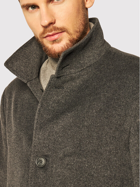 Oscar Jacobson Oscar Jacobson Płaszcz wełniany Storviker 7154 9049 Szary Regular Fit