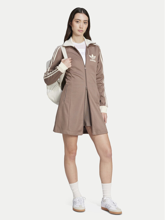 adidas adidas Rochie tricotată adicolor 3-Stripes JC5779 Bej Regular Fit
