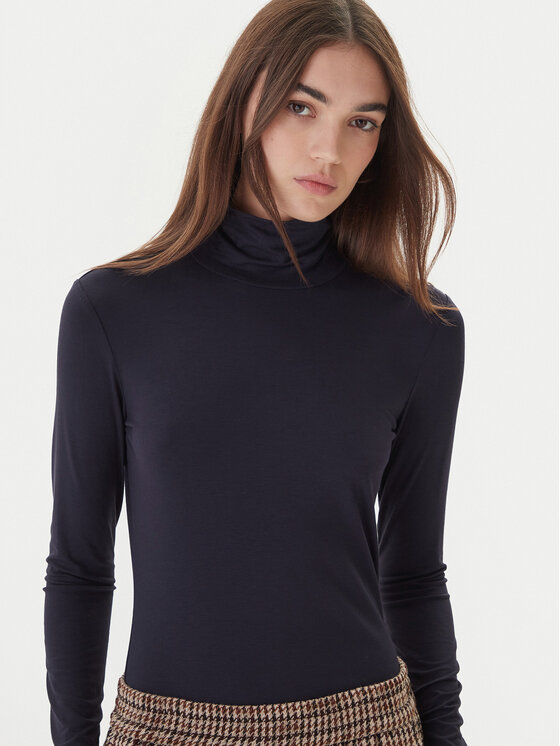 Weekend Max Mara Weekend Max Mara Bluză cu gât Multif 2525946022 Bleumarin Slim Fit