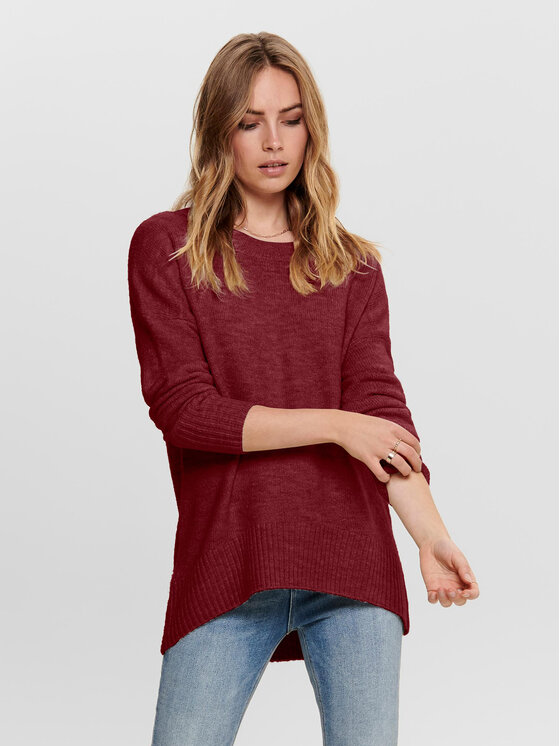 ONLY Pulover 15173800 Vișiniu Regular Fit