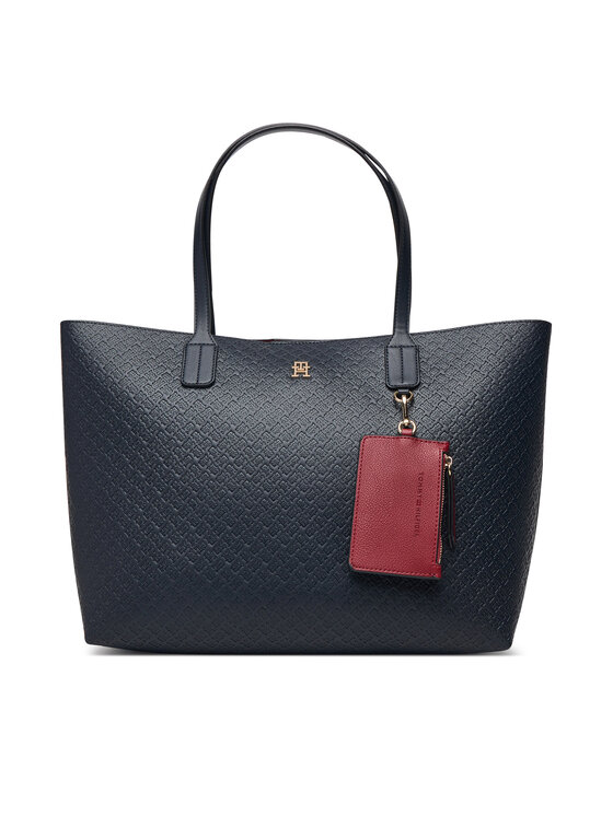 Tommy Hilfiger Tommy Hilfiger Handtasche Th Icon Tote Mono AW0AW19004 Dunkelblau