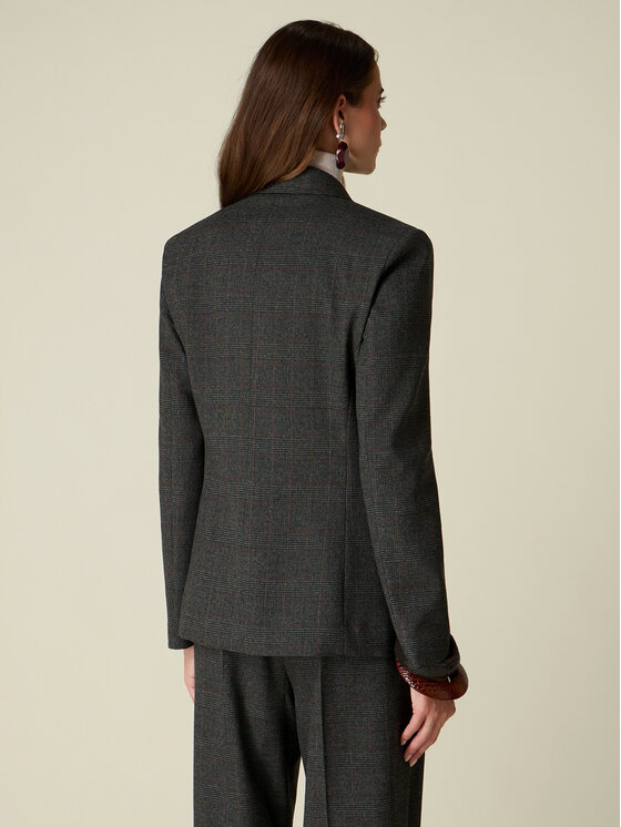 Oltre Oltre Marynarka Q048R004681N0S3 Szary Regular Fit