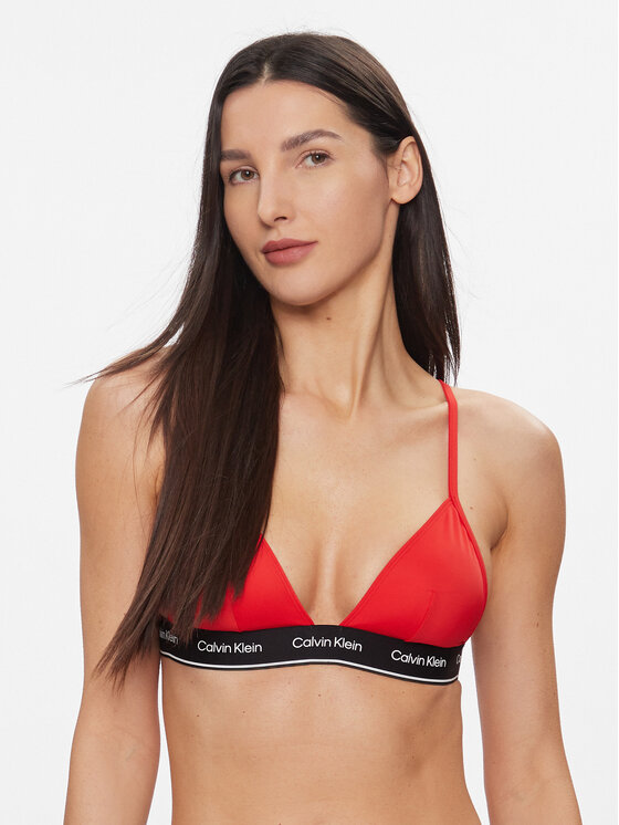 Calvin Klein Swimwear Bikini pezzo sopra KW0KW02424 Rosso, taglia : XL