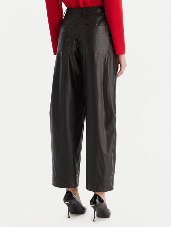 ACCESS FASHION ACCESS FASHION Kalhoty z imitace kůže 54-5132-188 Černá Regular Fit
