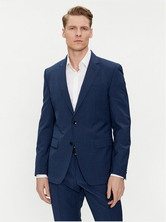 BOSS Boss Garnitur H-Huge 50509491 Granatowy Slim Fit