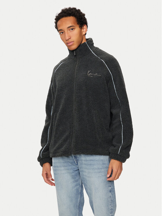 Karl Kani Karl Kani Felpa di pile Meal Signature Teddy 60780008 Nero Regular Fit