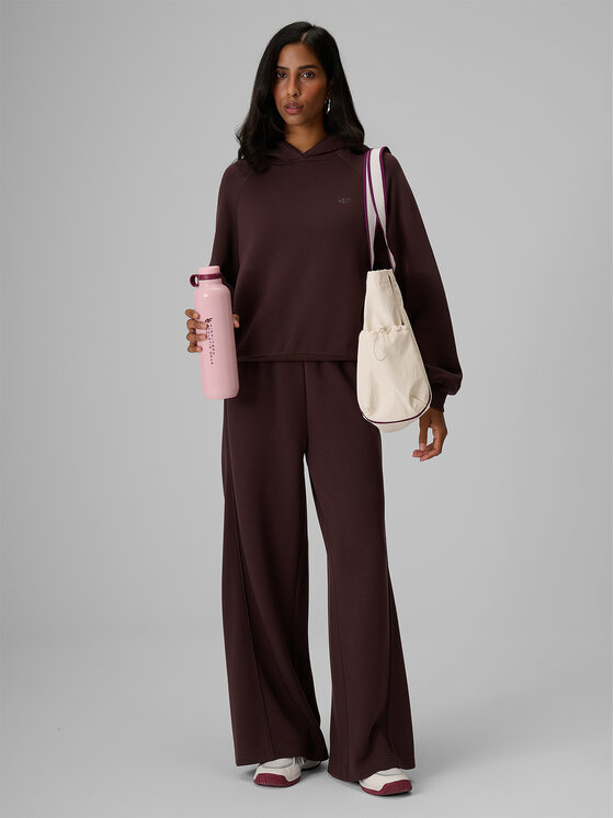 4F 4F Bluza ESSENTIAL Brązowy ciemny Regular Fit