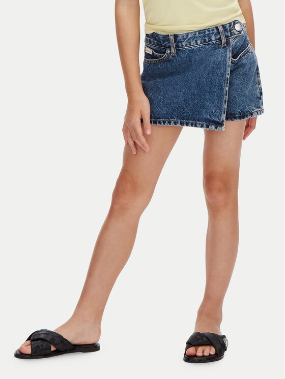 Calvin Klein Jeans Fustă de blugi LVCKSJC17G Bleumarin Regular Fit