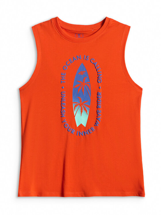 4F 4F T-Shirt BEACHSIDE CHILL Czerwony Regular Fit