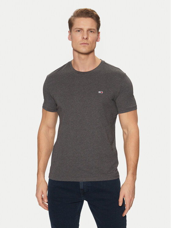 Tommy Jeans Tommy Jeans T-Shirt Jaspe DM0DM20363 Szary Slim Fit