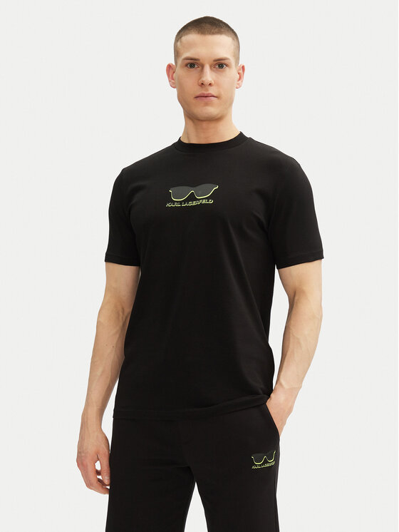 KARL LAGERFELD KARL LAGERFELD Tricou 755400 552235 Negru Regular Fit
