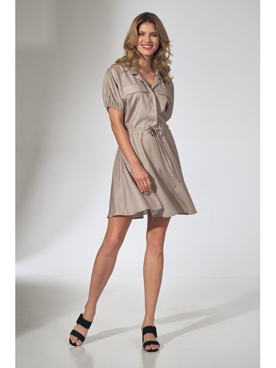 FIGL FIGL Sukienka M739 Beżowy Regular Fit