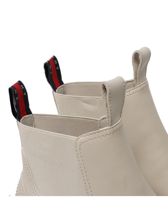 Tommy Jeans Tommy Jeans Kotníková obuv s elastickým prvkem Rubber Rain EN0EN02234 Écru