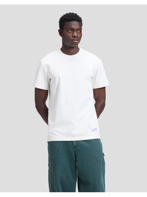 Lee Lee T-Shirt WORKWEAR BUILDING TEE Biały Relaxed Fit