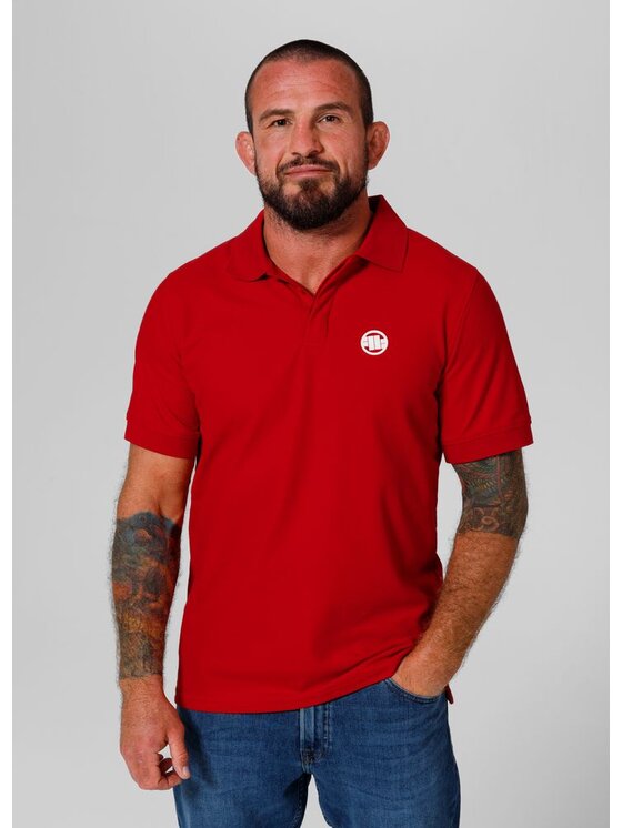 PITBULL PITBULL Polo Koszulka Czerwony Regular Fit