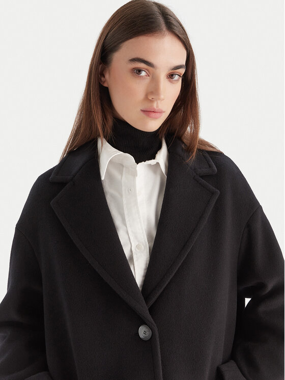 MAX&Co. MAX&Co. Vlněný kabát 2526016023200 Černá Regular Fit