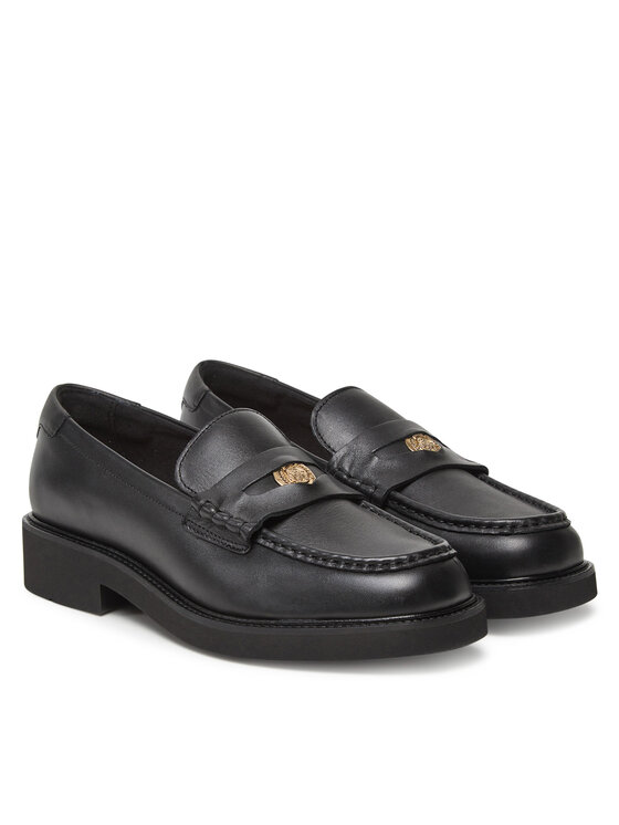 Tommy Hilfiger Tommy Hilfiger Slipper Crest Squarish Toe Penny Loafer FW0FW08633 Schwarz